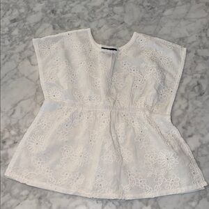 Andy & Evan White Floral Embroidered Coverup 2T